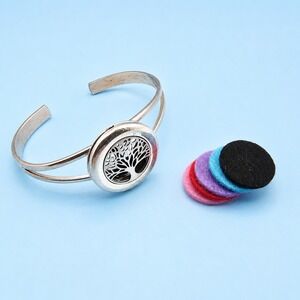 SENFAI Tree of Life Aromatherapy Essential Oil Diffuser Cuff Bracelet -3452
